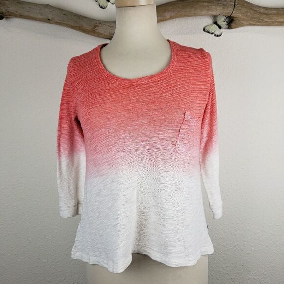 Z by Zobha orange and white ombre dip sweater - Picture 1 of 4